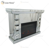 WXWF-1107 Free Standingg Glass Plain Mirrored Electric Fireplace with Remote Control