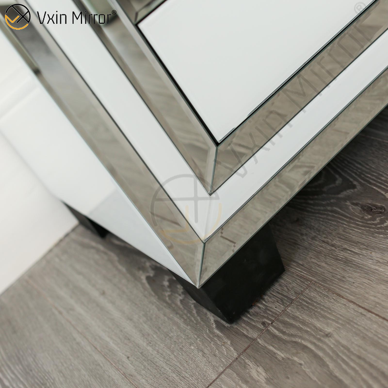 Vxin Mirror WXWF-790 Furniture Modern White Silver Glass TV Cabinet Stands