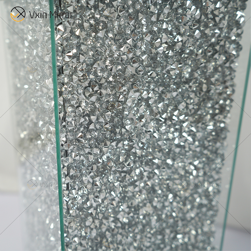 Hot Sell End Table Vxin WXF-979 Modern Design Rectangle Crushed Diamond Mirror Side Table