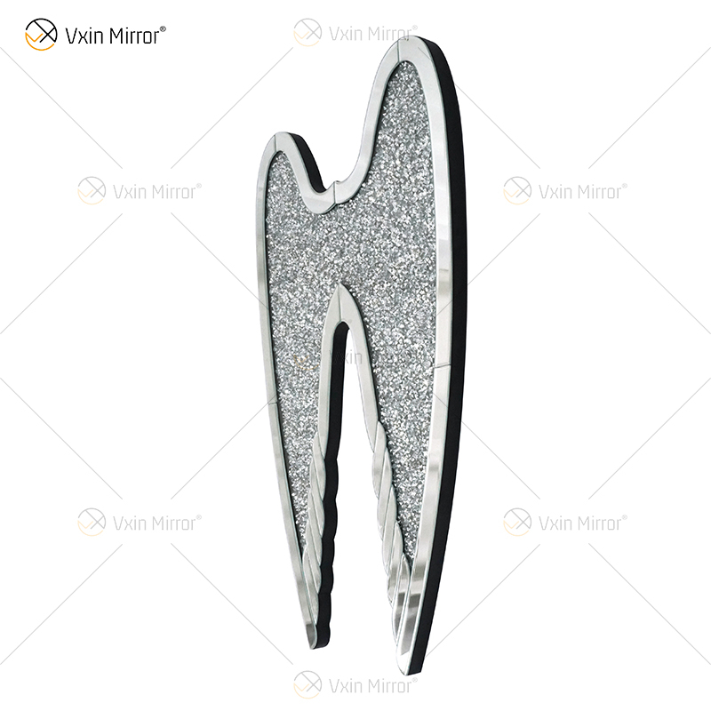 Mirrored Diamond Wings Crushed Crystal Mirror Diamond Wall Art Love Home Bling Sparkly WXM-1150