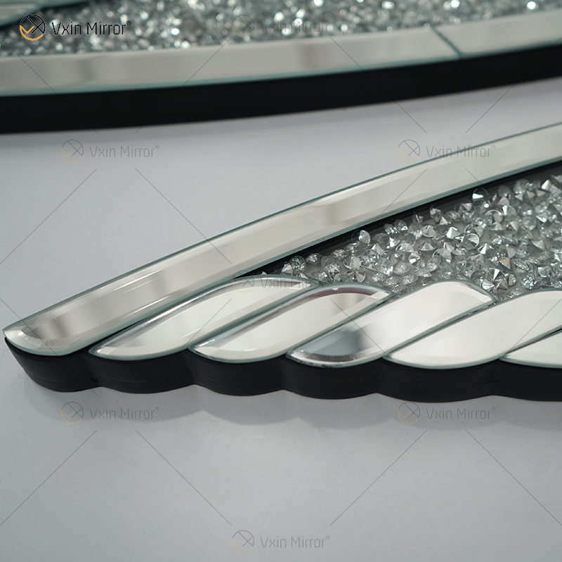 Mirrored Diamond Wings Crushed Crystal Mirror Diamond Wall Art Love Home Bling Sparkly WXM-1150