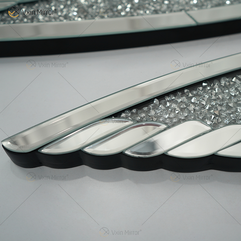 Mirrored Diamond Wings Crushed Crystal Mirror Diamond Wall Art Love Home Bling Sparkly WXM-1150