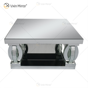 Customized Side Table WXF-1104 Crystal Homemade Silver Mirrored Coffee Table