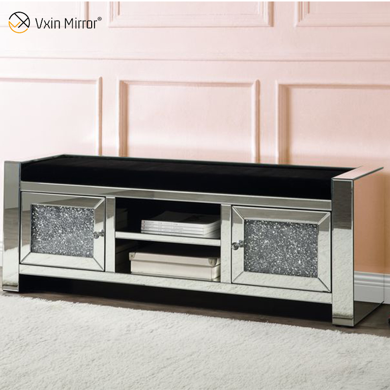New Design Modern Sparkly Mirrored TV Stands for Living Room Set with Sofa