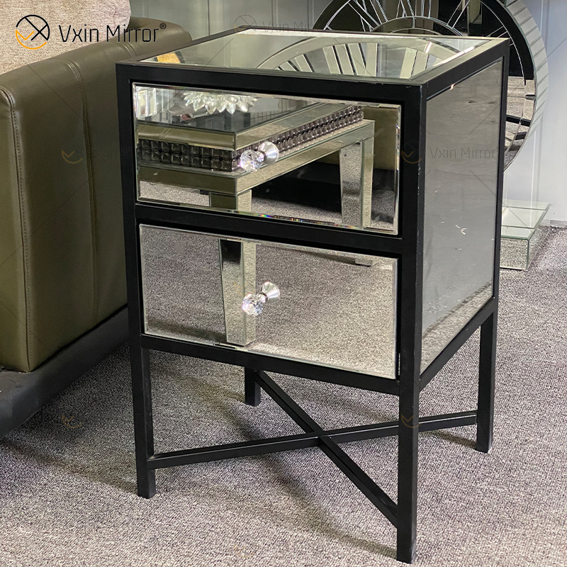 Modern Bedroom Furniture Mirror Nightstand