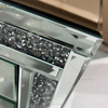 Good Quality WXF-911 Silver Crushed Diamond Nightstand Bedside With 3 Drawer Mirrored Bedside Table