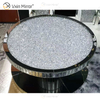 Vxin WXF-270-1 3D Sparkling Crushed Diamond Round Mirrored Coffee Table Silver Covered with Diamonds