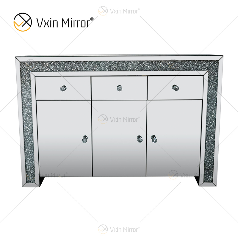 Cheap WXF-099-1 Cabinet Pulls with Drawers Crush Diamond Silver Home Decoration Cabinet