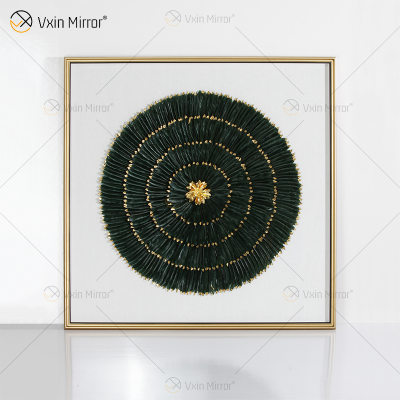 New Arrival Vxin WXPA-007 Modern Motivational Mirror Wall Art Metal Feather Hanging Picture for Living Room Set for Sale