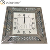 Anti Dropping Package Vxin WXMC-008 Modern Silver Crystal Mirrored Wall Clock