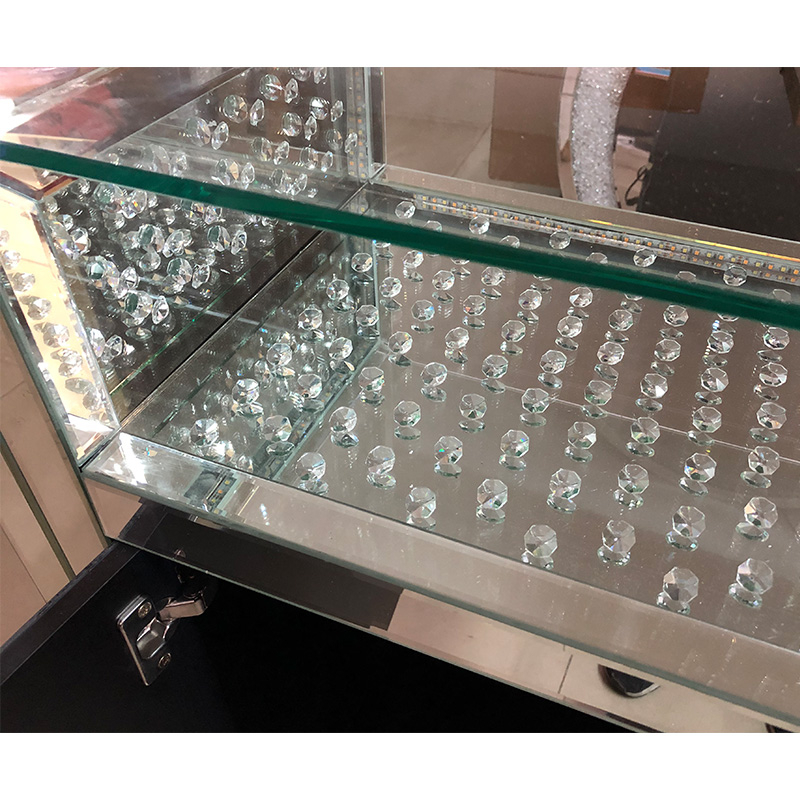 LED Design WXF-2124 Octagonal Beads Fashion Makeup Mirror Cabinet Match LED Mirror Custom Plug