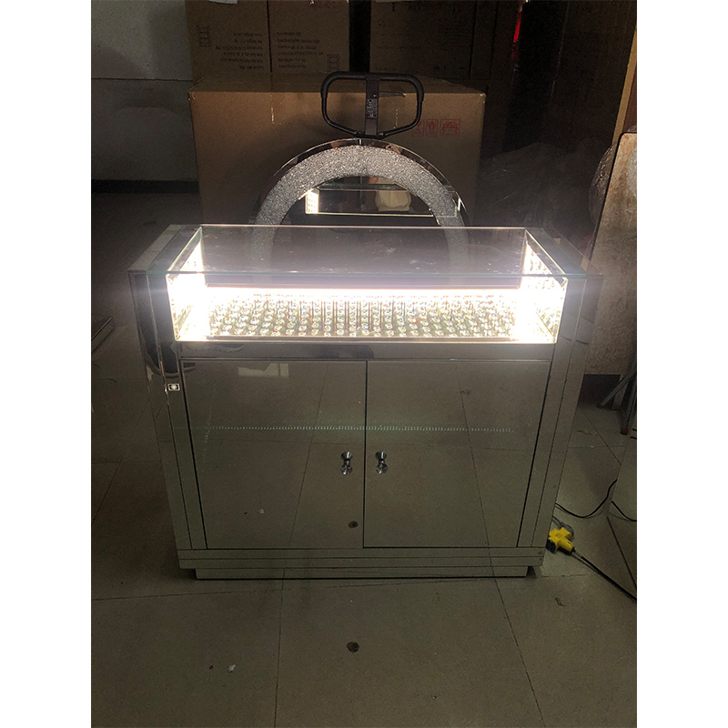 LED Design WXF-2124 Octagonal Beads Fashion Makeup Mirror Cabinet Match LED Mirror Custom Plug