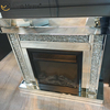 Modern WXWF-1092 Home Decor Luxury Crystal Crushed Diamond Mirror Fireplace With Heater In Living Room Furniture