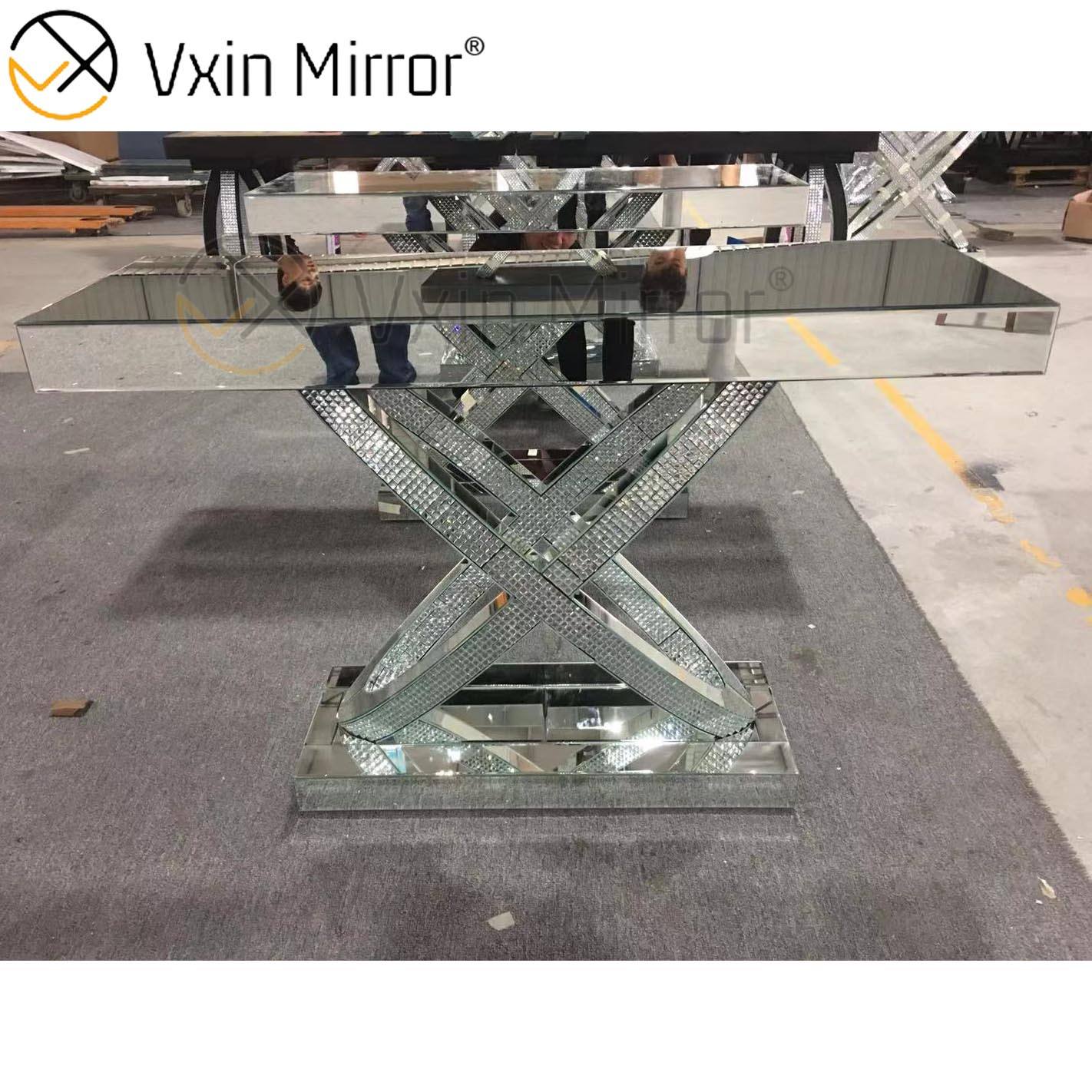 mirrored glass tables