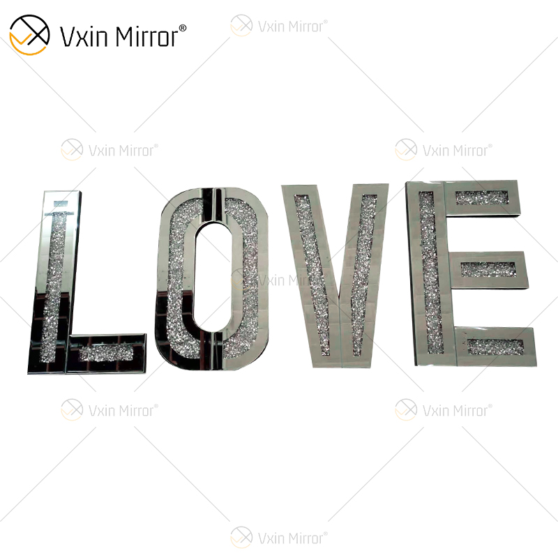 LOVE And HOME And MUM And SEXY Sweet And Lovely House Decoration Mirrors Morden Wall Diamond Decor