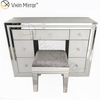 Hot Sell White Mirror Set WXF-792 Modern Silver Frame Dressing Table with Chair 7 Drawers