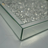 Hot Sale WXMT-019 Modern HomeDecor Silver Crushed Diamond Glass Square Mirror Trays