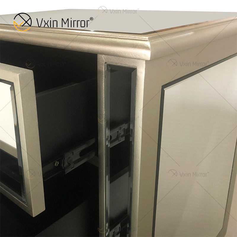 bedside mirrored table