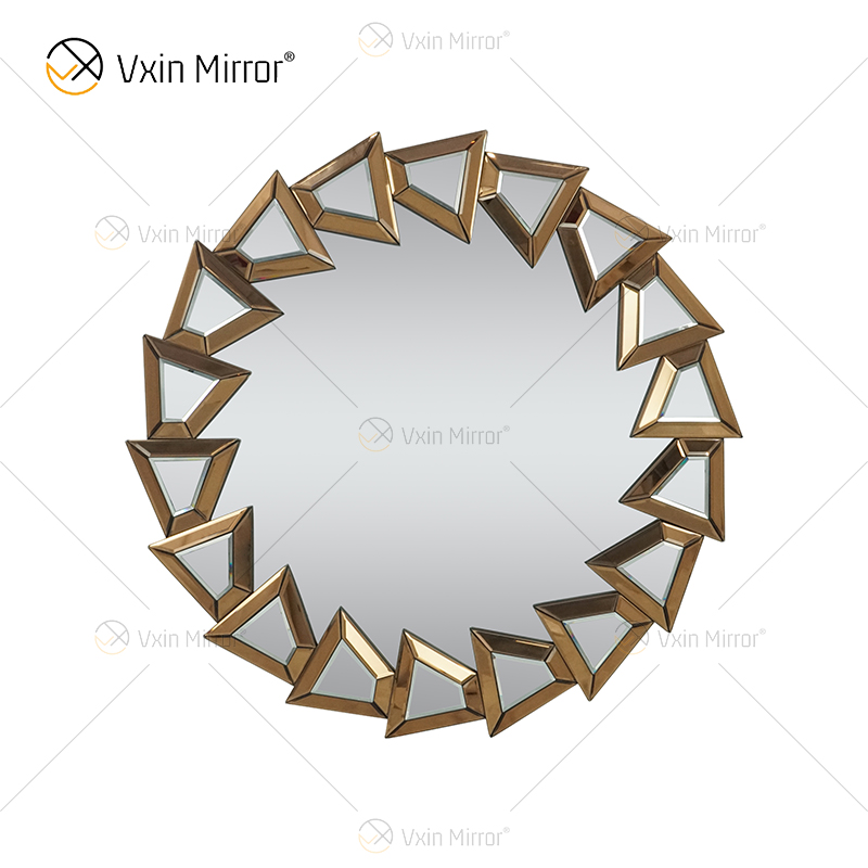 Two Colors WXM-1145 Wall Decoration Silver Brown Glass Wall Hanging Mirror