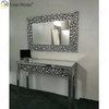 Top Quality Silver And Brown Modern Crystal Diamond Mirrored Console Table Hallway