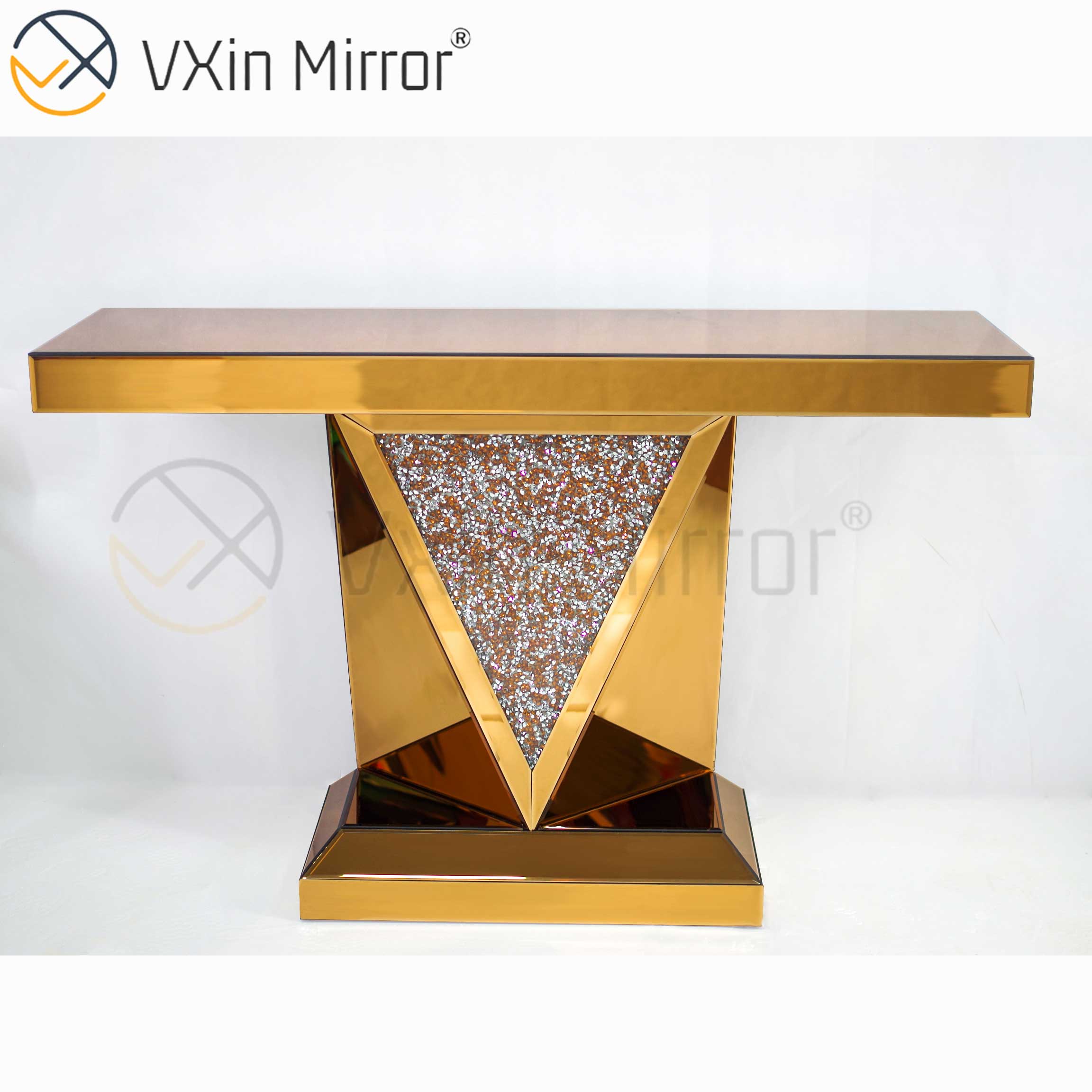 Cheap Vxin Modern Living Room Furniture Home Decor Crush Diamond Luxury Furniture Set Mirror Console Table