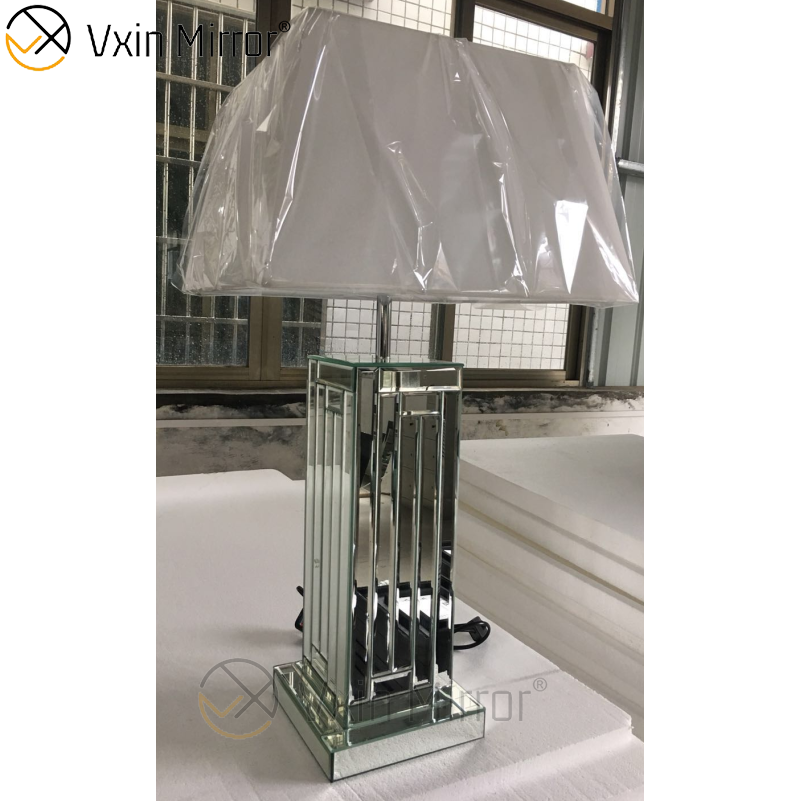 WXL-007 Modern Silver Crushed Crystal Mirror Lamp For Bedroom Furniture