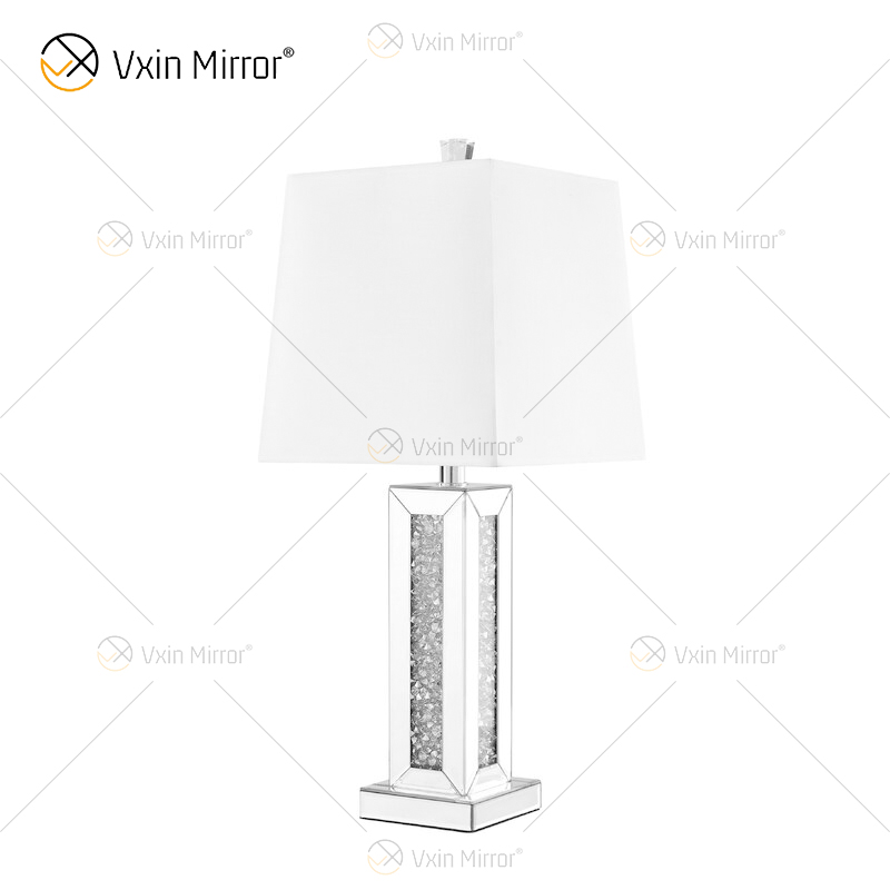 Factory Supply WXTL-081 Modern Silver Crystal Table Mirror Lamp For Bedroom