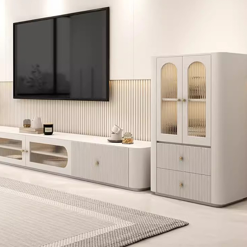 Cream Solid Wood Dining Cabinet