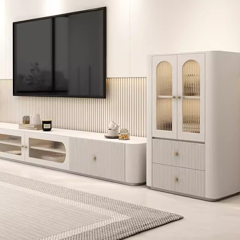 Cream Solid Wood Dining Cabinet