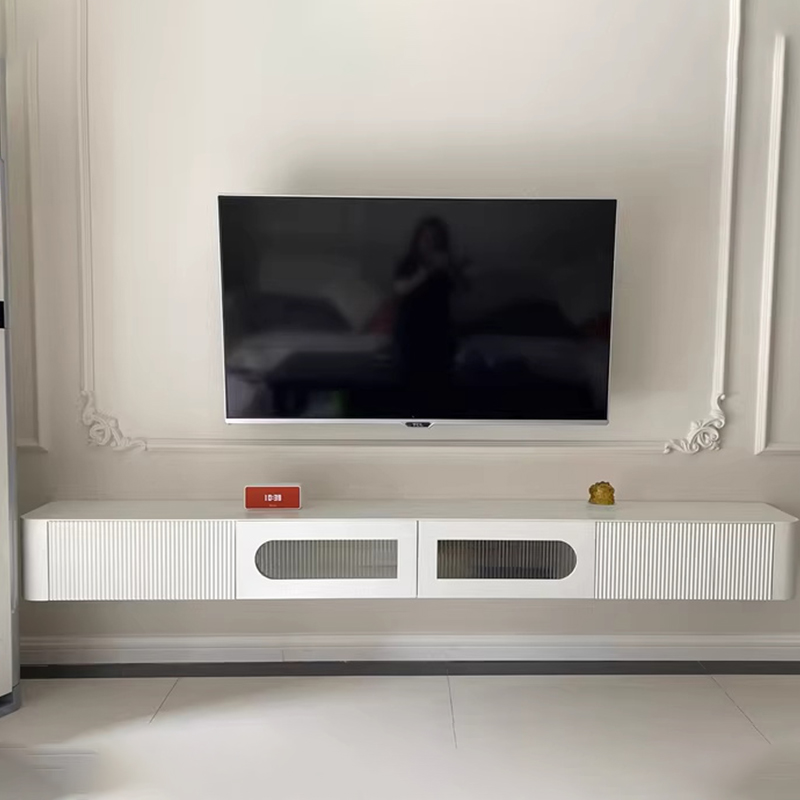 Modern white cream wind TV cabinet